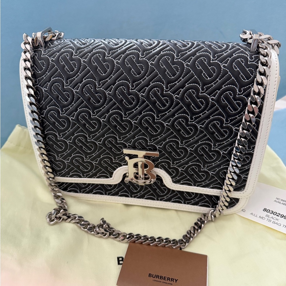 Burberry Monogram Black and White Shoulder Bag